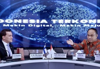 Menteri Budi Arie saat menerima kunjungan Menteri Kerja Sama Ekonomi Finlandia Wille Rydman
