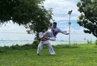 Atlet Pencak Silat Binaan Lanal Batuporon saat Laksanakan Latihan Rutin