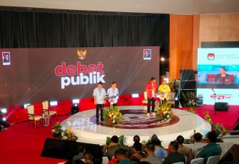 Foto saat pelaksanaan kegiatan debat terbuka kedua yang di gelar oleh KPU Bitung