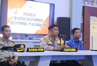 Polres Bengkulu Utara saat menggelar Bimbingan Teknis seleksi Sespimma, STIK - PTIK, dan S.I.P. Tahun Anggaran 2024 di Ruang Command Centre Polres Bengkulu Utara pada tanggal 27 Februari 2024.
