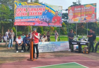 Angota Komisi I DPR RI H Fachrul Gelar Open Turnament Sepak Takraw di Aceh Timur