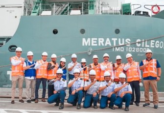 MV Cilegon Meratus saat Sandar Perdana di TTL Surabaya