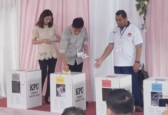 Prabowo Subianto-Gibran Rakabuming Raka, unggul di Tempat Pemungutan Suara (TPS) 34 Manahan Solo, Jawa Tengah.