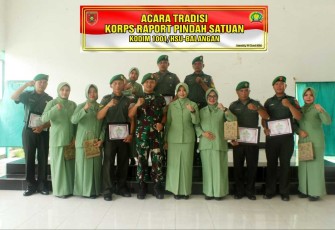 Kodim 1001/HSU-BLG Gelar Acara Tradisi Pindah Satuan dan Penerimaan Anggota Baru