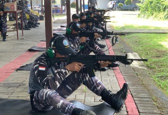  Lanudal Manado saat Gelar Latihan Menembak Perorangan TW I Tahun 2024