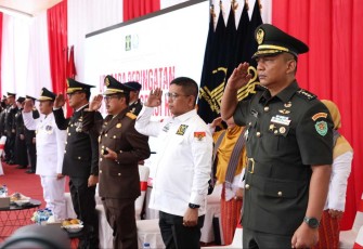 Kasrem 064/MY Kolonel Inf Roby Bulan saat upacara hari Bhakti Imigrasi ke 74, Jum'at (26/1)