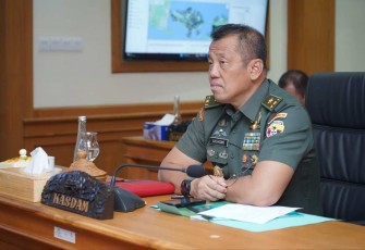 Kasdam IX Udayana Brigjen TNI Sachono saat rakornis TMMD ke-119 secara virtual, Rabu (7/2)