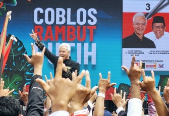Kampanye Akbar Ganjar-Mahfud di benteng Vastenburg, Solo, Jawa Tengah, Sabtu (10/2)