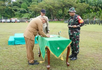 Pj Bupati Abdya H Darmansah saat peresmian TMMD ke 119 Kodim 0110/Abdya, Selasa (20/2)