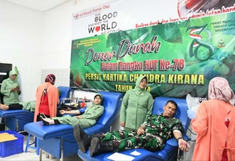 Donor darah prajurit Kodim 0802/Ponorogo, Jum'at (1/3)