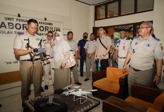 Menteri ATR/BPN Agus Harimurti Yudhoyono saat mengunjungi STPN Yogyakarta 