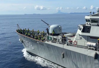 Kapal perang TNI AL latihan di laut Natuna Utara 