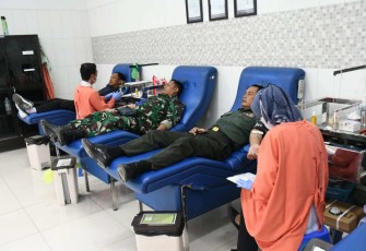 Donor darah prajurit Kodim Ponorogo 
