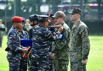 Pangkoarmada I Laksamana Muda TNI Dr Yoos Suryono membuka Latma CARAT 2024 di Lampung, Senin (13/5)