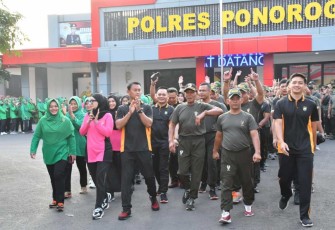 Olahraga bersama TNI Polri di Kabupaten Ponorogo 