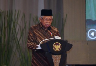 Wapres RI Prof. Dr. K.H. Ma'ruf Amin saat memberi pembekalan di Gedung Balai Sudirman, Tebet, Jakarta Selatan, Kamis (11/7/2024).