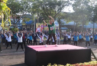 Olahraga bersama Pj Bupati Tulungagung 