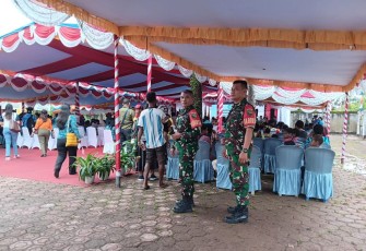 Babinsa Koramil Kota Amankan Kegiatan Perayaan Hari Anak Nasional 2024 di Distrik Kwamki Narama Kabupaten Mimika 