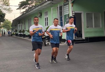 Semangat lari 3 Km prajurit Menarmed 2 Kostrad 