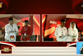 Bambang-Bayu dengan Ibbin-Elim Saat Ikuti Debat Perdana Pilkada Kota Blitar Tahun 2024, Rabu (16/10/2024), Foto : Tangkapan Layar YouTube KPU Kota Blitar