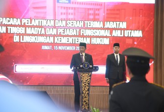 Menkumham Lantik Pimpinan Eselon I Baru.
