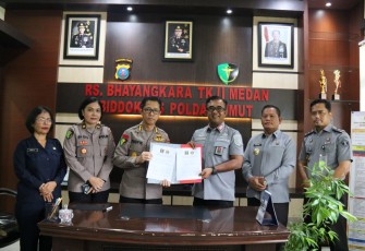 Kemenkumham Sumut Tandatangani Nota Kesepahaman Bersama Rumkit Bhayangkara Tk II Medan.