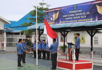 Kalapas Kelas I Medan Pimpin Upacara Peringatan HUT KORPRI ke-53 Tahun.