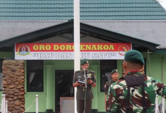 Kodim 1710/Mimika saat Gelar Upacara Peringatan Hari Juang TNI AD Ke-79