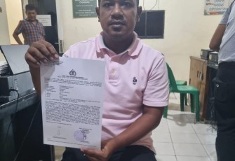 Wartawan di Medan Saat Beri Laporan ke Pihak Kepolisian Medan Baru.