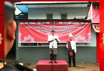 Upacara Bendera Peringatan Hari Kemerdekaan RI ke-79 di Rutan Pangkalan Brandan dipimpin Karutan Agung Joni.