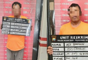 Dua Pria Terlibat Pemerasan Diamankan Unit Reskrim Polsek Medan Baru