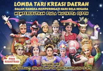 Flyer Gelar Lomba Tari Kreasi Daerah yang diadakan Bakesbangpol Depok