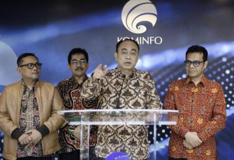 Menkominfo Budi Arie dalam Konferensi Pers di Pressroom Kementerian Kominfo, Jakarta Pusat, Jumat (19/01/2024).  