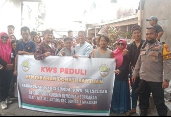 Karukunan Wargi Sunda Sulsbar Peduli Korban Kebakaran Jalan Laiya Kota Makassar