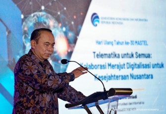 Menkominfo Budi Arie Setiadi dalam Peringatan HUT ke-30 MASTEL di Jakarta Selatan, Kamis (11/01/2024).