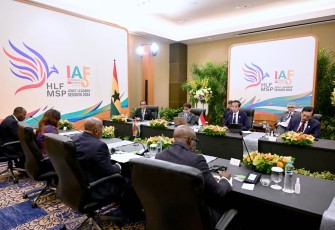 Presiden Joko Widodo bertemu Presiden Ghana Nana Addo Dankwa Akufo-Addo di Ruang Casablanca, Hotel Mulia Nusa Dua Bali, pada Senin, (2/9/2024). (Foto: Muchlis Jr./ Biro Pers Sekretariat Presiden)