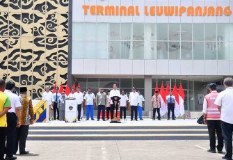 Peresmian Terminal Leuwipanjang di Kota Bandung, Jawa Barat, Sabtu (3/2/24).