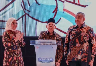 Wapres RI KH Ma'ruf Amin saat membuka Naker Fest 2024 di Jakarta 