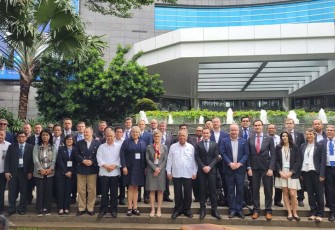 Menteri PUPR Basuki Hadimuljono saat menerima kunjungan Menteri Perekonomian Finlandia Wille Rydman beserta para perwakilan dari 19 perusahaan asal Finlandia di Kantor Kementerian PUPR, Senin (29/1/2024).