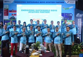 Perwira Lanudal Kupang saat Hadiri undangan Energizing Sustainable Move Aviation Partner By Pertamina, bertempat di Hotel Timore Jl. Piet A. Tallo, Oesapa, Kota Kupang, Minggu (18/2/2024).