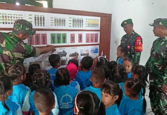 Koramil 10/Pilangkencen saat Terima Kunjungan Siswa-siswi Paud Tunas Harapan