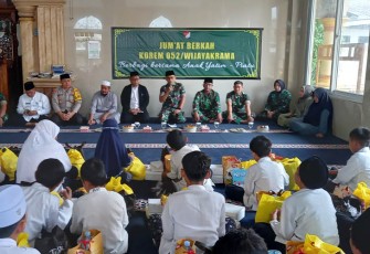Rutin Korem 052/Wijayakrama Berikan Bantuan ke Yayasan Al-Mubarok