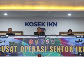Komandan Kosek IKN saat ikuti Pembukaan Latihan Kilat A, B, C dan D secara virtual di Ruang Yudha Posek Kosek IKN Jakarta yang disiarkan langsung dari Popunas Koopsudnas, Jumat (2/2/2024).