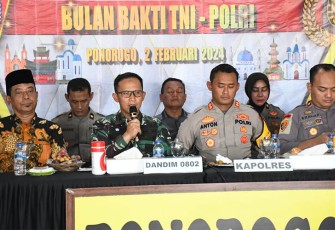 Kodim 0802/Ponorogo bersama Polres Ponorogo gelar kegiatan Bulan Bakti TNI - Polri
