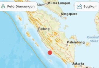 Peta guncangan. BMKG
