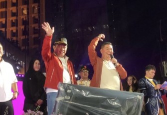 Pj Gubernur DKI Jakarta Teguh Setyabudi di Bundaran HI Jakarta, Rabu (1/1/25)