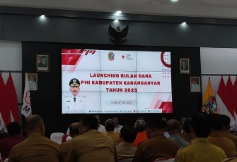 Launching Bulan Dana PMI 2025, di Rumah Dinas Bupati Karanganyar pada Senin (11/8/2025).