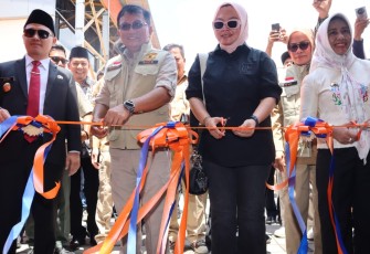 Rangkaian pembukaan Disaster Management Expo 2025 yang dibuka secara resmi oleh Sekretaris Utama BNPB Rustian di GOR Seni Majapahit, Kota Mojokerto, Jawa Timur pada Rabu (1/10)