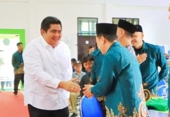 Bupati Bintan, Roby Kurniawan saat hadiri Pengukuhan Majelis Daerah KAHMI Bintan masa bakti 2022–2027.