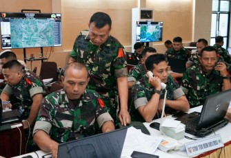 Latihan Posko I Staf Korem 081/DSJ di Makorem, Madiun, Selasa (9/9)